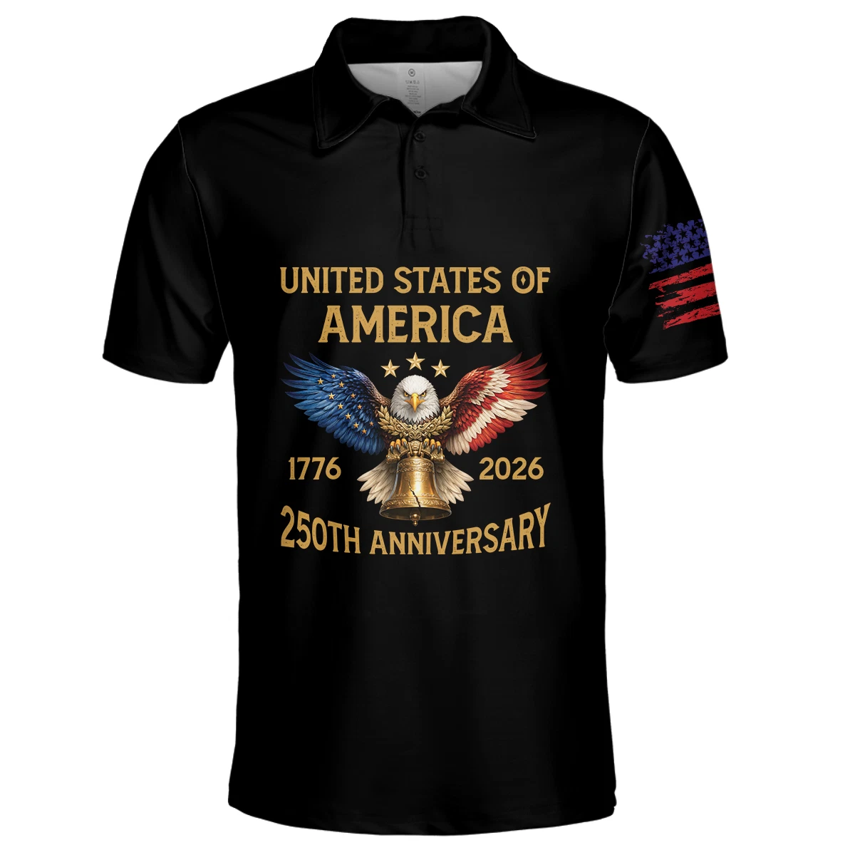 Customized 250th Anniversary United States Eagle Polo Shirt Patriotic 1776-2026