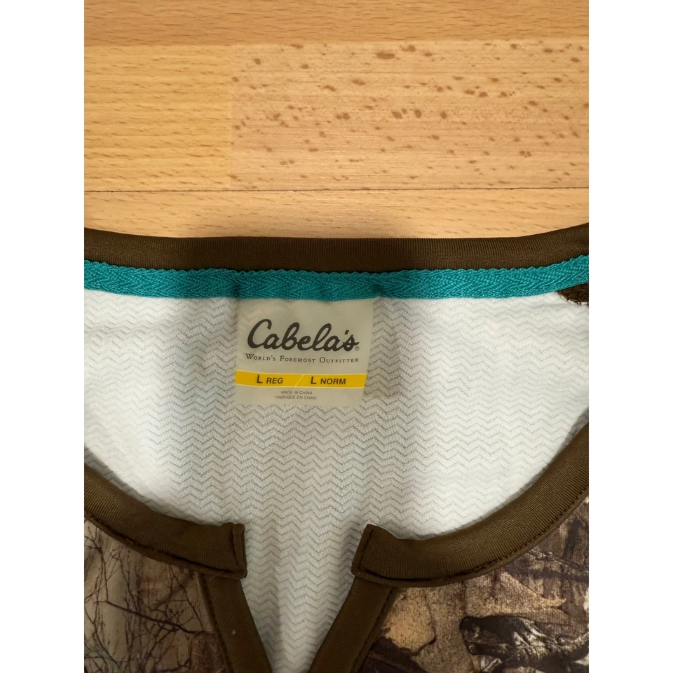 Cabelas Womens Large Hunting T Shirt Short Sleeve Camo Raglan Athletic Top - Image 2 of 4