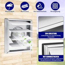 With Check Flap Insect Protection Rubber Seal Stainless Steel Ventilation Grille