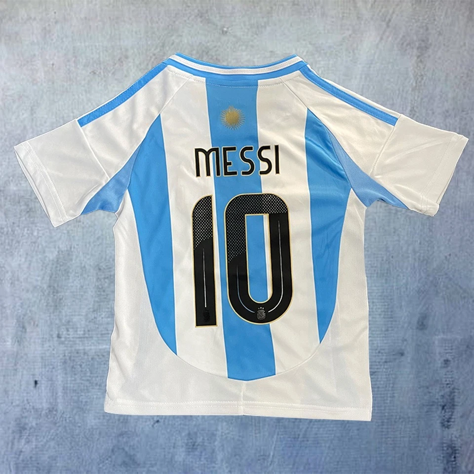 2022 Argentina National Team Kids Retro Soccer Kit - Lionel Messi Edition - Image 3 of 4