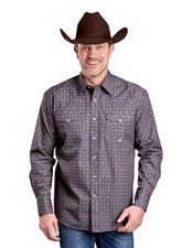 Roper Western Shirt Men Long Sleeve Foulard M Gray 03-001-0225-6028 GY