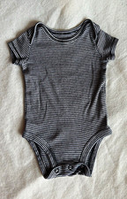 Carter's Black  White Striped Cotton Short Sleeve Bodysuit 3M