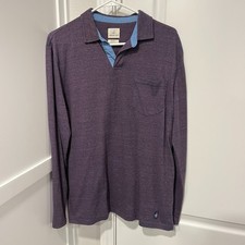 Johnnie O Shirt Mens Medium Striped ELIJAH Polo Long Sleeve Blue Pocket JMPL1190