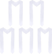 5Pcs 70 Inch Unisex Graduation Stole Sash Adult Graduation Stole Plain Graduatio