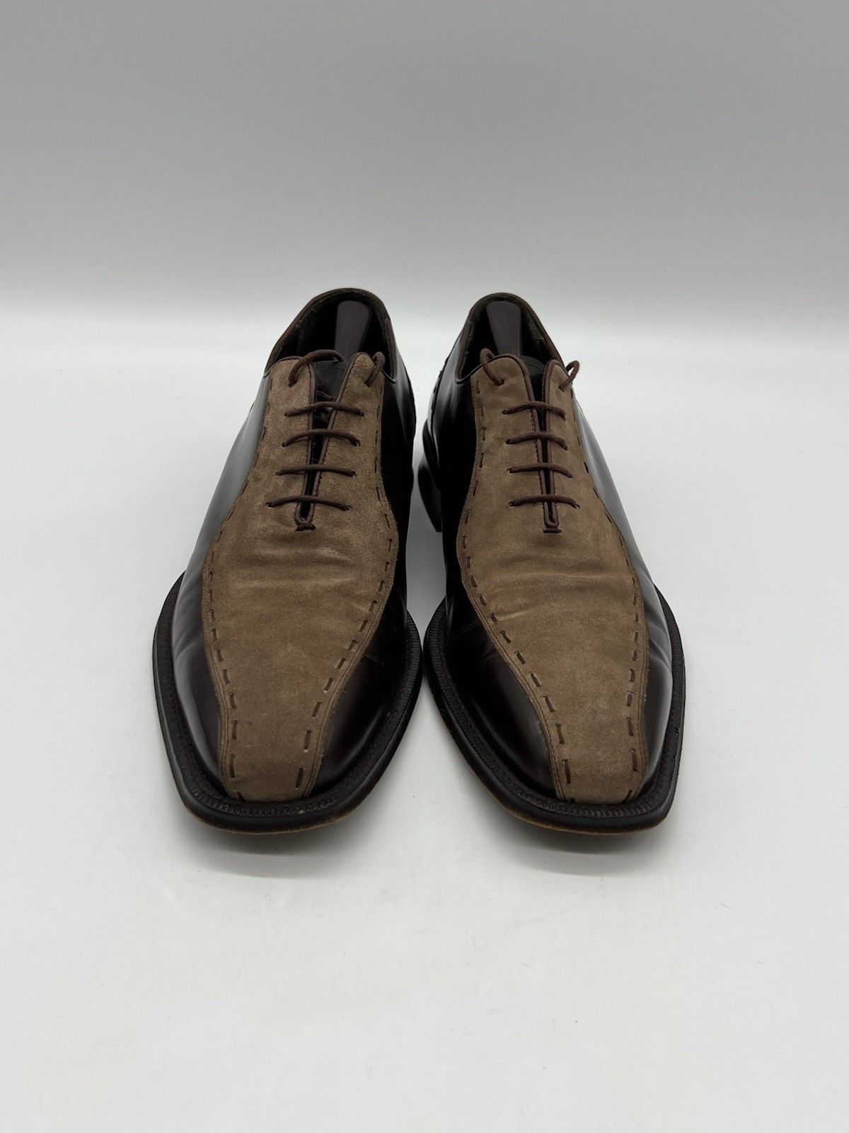 Mezlan Termoli Men’s Size 13 Brown Gray Leather Suede Oxford Dress Shoes.
