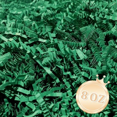 Dark Green Crinkle Cut Paper Shred Basket Filler Confetti Decor 1/2 LB