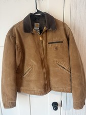 Vintage Carhartt Blanket Lined Detroit Jacket J97 BRN Mens Large Distressed