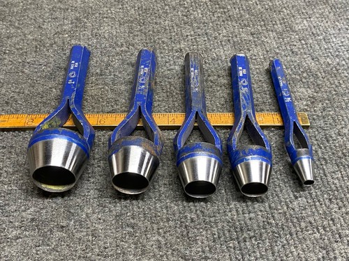 Consolidated Industries 5 Piece Hollow Arch Punch Set 1/4, 5/8, 3/4, 7/8, 1” USA