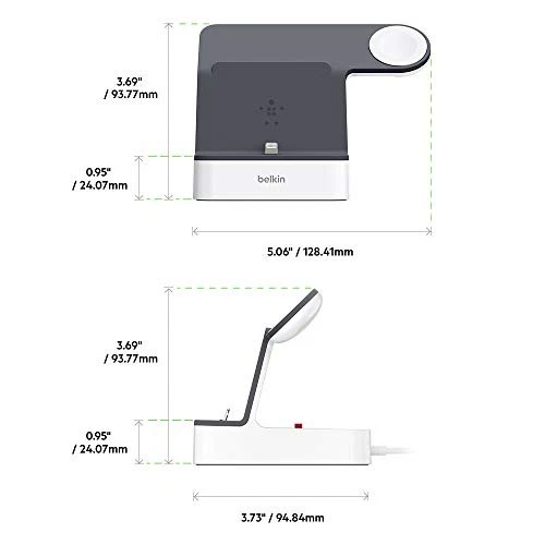 BELKIN 2-IN-1 IPHONE & APPLE WATCH CHARGING DOCK - F8J237V2 - WHITE - Image 3 of 4