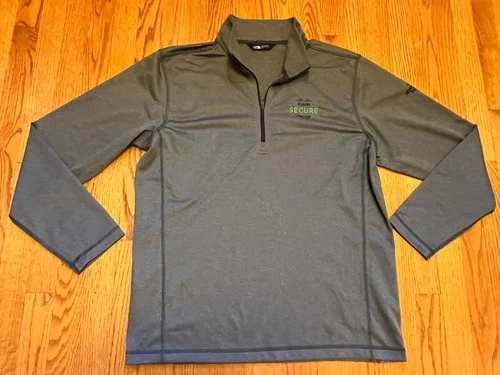 Cisco Logo NORTH FACE 1/4 Zip Fleece Pullover Shirt $82 Mens Large Gray Secure L
