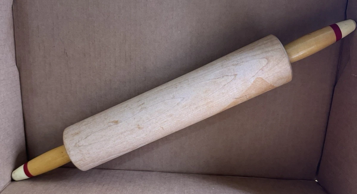 Vintage 1930's Wooden Rolling Pin 18in Farmhouse