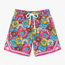 Baseball Jersey Shorts Kid - Youth Donut Flavors Sports Mesh Shorts Size 2T-YXL