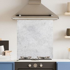 Premium Various Size White Marble Effect 6mm Glass Toughened Kitchen Splashback