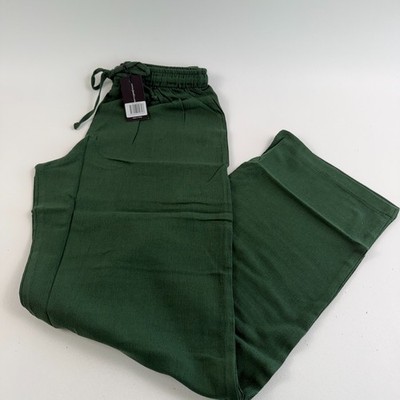 J&Ce Women's 100% Turkish Cotton Gauze Beach & Pajama Pants  Green Size S NWT