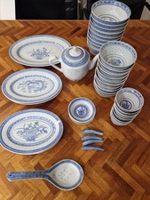 Blue&White Chinese-Style 39 piece Serving Dish and Plate Set