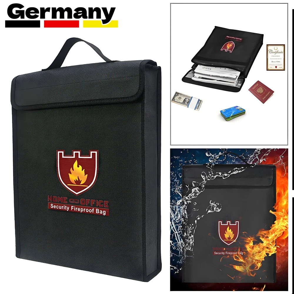 Feuerfeste Dokumententasche Feuersichere Aktentasche Wasserdicht Geldkassette. E - Foto 2