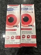  2 Optase Hylo Forte Extra Hydrating Dry Eye Drops 300 Drops EXPIRE 2028