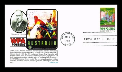 US COVER WPA POSTERS DISCOVER PUERTO RICO FIRST DAY ISSUE PANDA CACHET