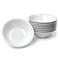 6-inch Melamine Bowls for Cereal Salad Rice Soup Dessert Snack Candy Ice White