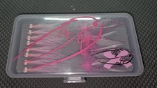 Fly Fishing Flies-Clousers/Seaducers with small fly box-Breast Cancer Awareness