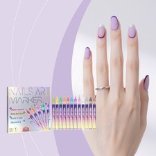 12 Colors Nail Art Pens Set 3D Nail Polish Pens Graffiti Dotting Pen Acrylic Pai