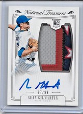 2015 NATIONAL TREASURES SEAN GILMARTIN RPA 1/1 ROOKIE AUTO PATCH RARE LOGO 87/99