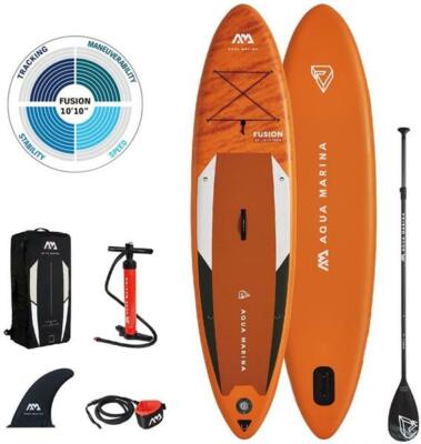 AM AQUA MARINA  Fusion Allround iSUP mit Paddel und Leash, 330 x 81x 15 cm EU