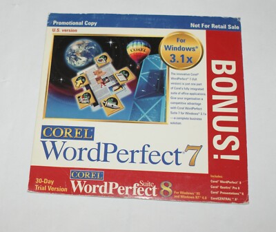 Corel Wordperfect 7 Suite und WordPerfect Suite 8 Testversion CDROM