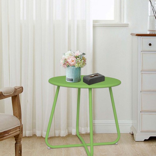 Outdoor Side Tables Small Round Metal End Table Portable Indoor for Patio Yard - Picture 58 of 70