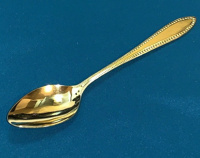 RARE Vintage Imperial Japan 24K Gold Plated Bead Design Flatware Dinner