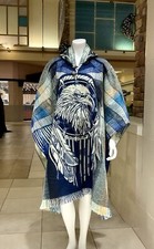 Handmade Alpaca Wool Poncho, Native American, Eagle, Perfect Gift For Christmas