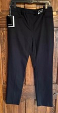NWT Carlisle Cinder Women's Black Flat Front Straight Leg Dress Pants Sz 2 30x29