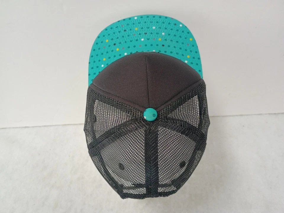 Sombrero para mujer Quicksilver Snapback malla camionero negro verde azulado surfista playa lunares Foto 3 de 4