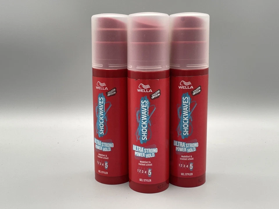 6x 100 ml WELLA SHOCKWAVES Ultra Strong POWER GEL Styler NEW shock wave Haargel - Bild 3 von 4