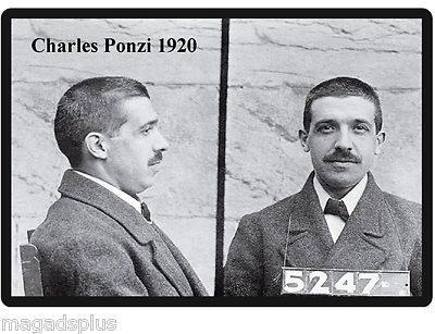 Charles Ponzi Mug Shot Financial Swindler Refrigerator Magnet Man Cave