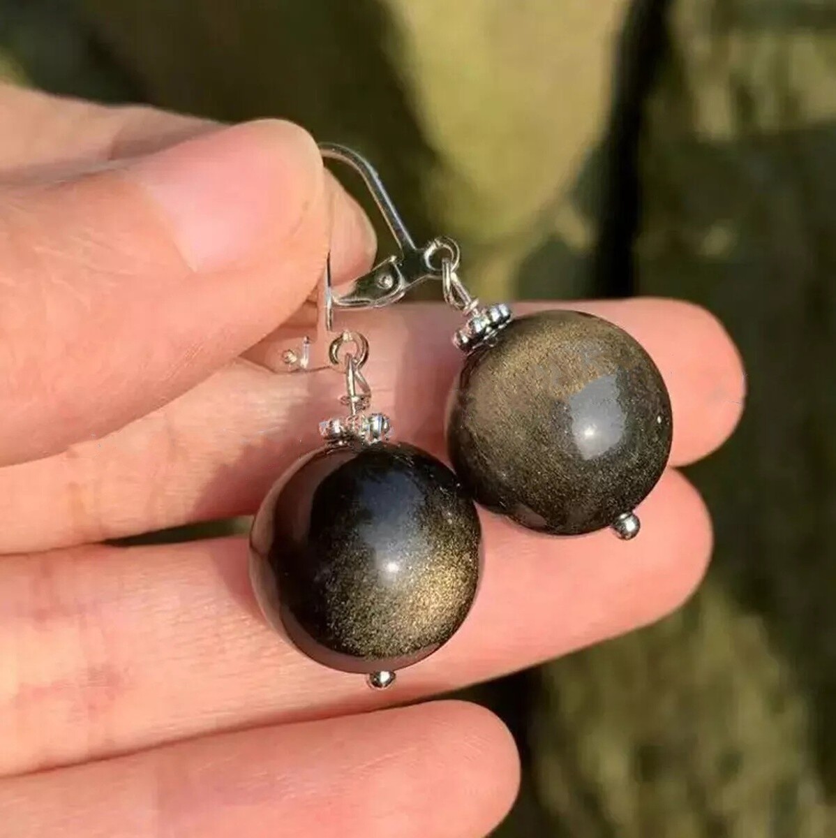 Mahogany Obsidian Stud Earrings 4mm Sterling Silver Mahogany Obsidian Stud Earrings 4mm Sterling Silver