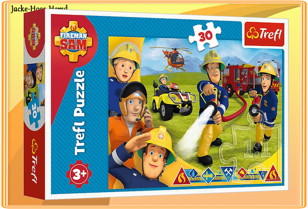 Trefl Puzzle Feuerwehrmann Sam 30 Teile Feuerwehrauto Sam Gr. 27X20Cm Neu-image