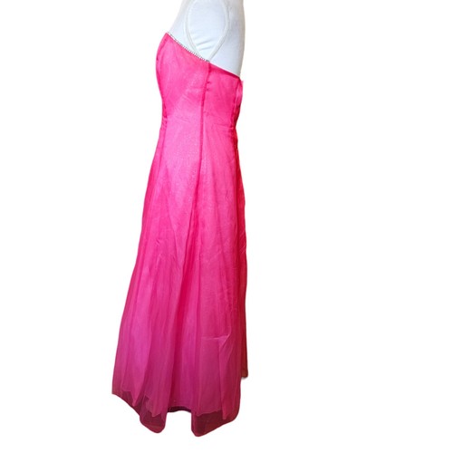 Vintage 90s Y2K Zum Zum Formal Dress Size 12 Pink Long Sparkly Strapless W Shawl - Picture 11 of 16