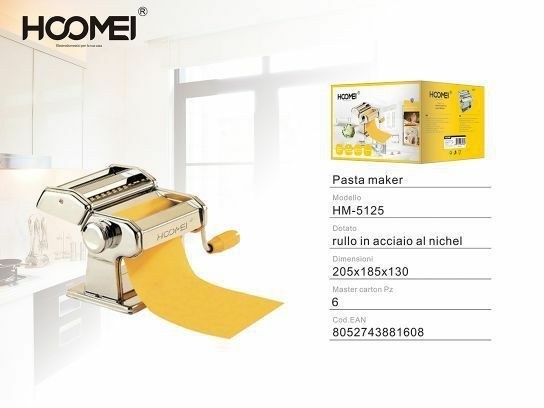 Macchina Pasta Hoomei HM-5125 Manuale - Pasta Maker Acciaio 9 Livelli