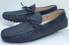 Scarpe uomo Tod's mocassino pizzo taglia 9,5 blu driver mocassini pelle nuove