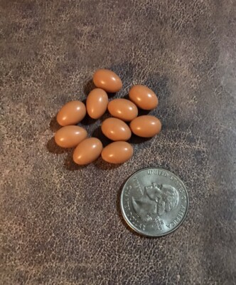 10 MINIATURE BROWN EGGS EASTER SPRING
