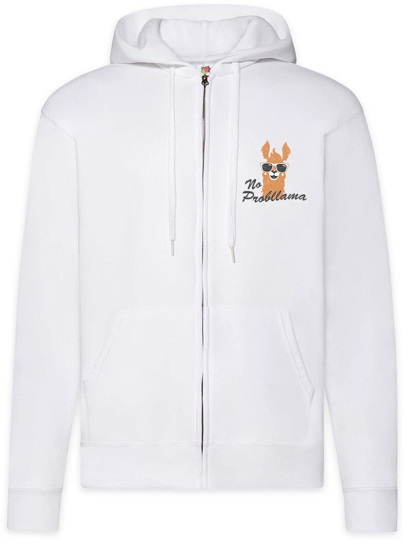 No Probllama Zipper Hoodie Problem Fun Lama Llama Geek Nerd Hysteria Keep Calm