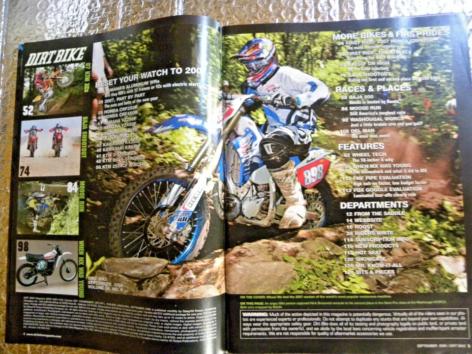 Dirt Bike Magazine September 2006 2007 Honda CRF450R First Ride FREE SHIPPING - Image 2 of 4
