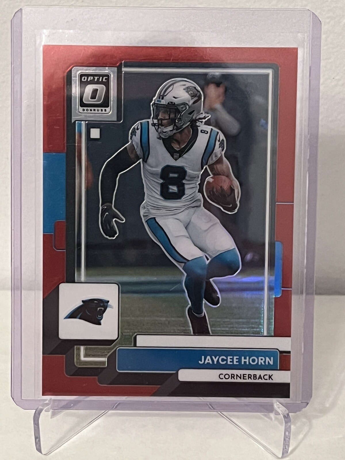 Jaycee Horn 2022 Donruss Optic FOTL Red Optic #32 /99 Carolina Panthers