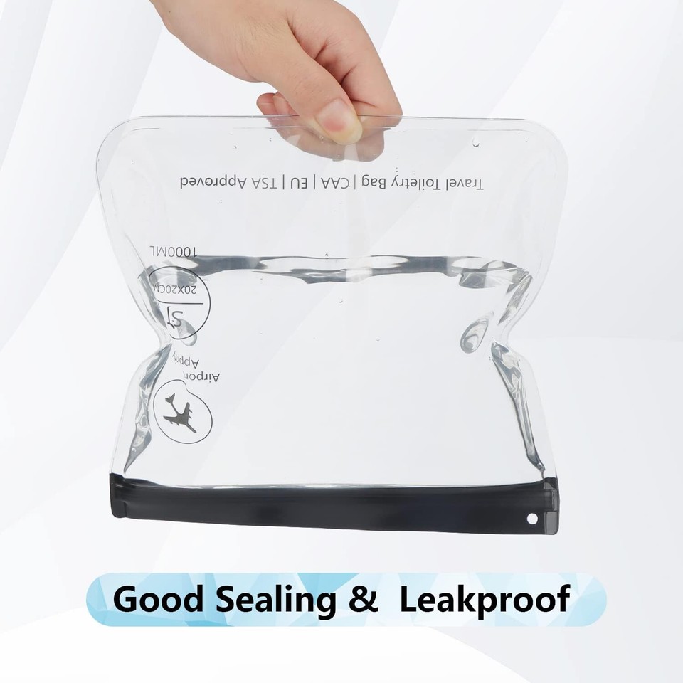 4Pcs Clear TSA Approved Security Toiletry Bag Quart Size for EU UK & US