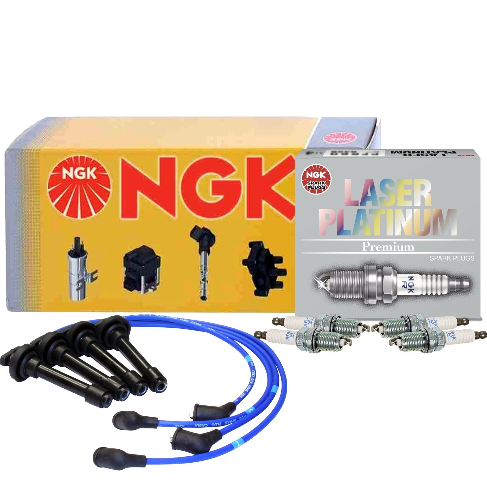 NGK Wire & 4 Laser Platinum Spark Plugs Kit For Acura Integra 1.8 L4