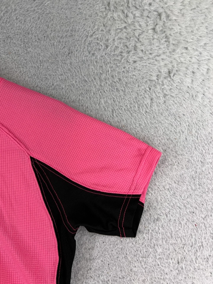 Fox Cycling Jersey Womens Small Pink Black 1/4 Zip Short Sleeve Polyester Floral - Image 4 of 4