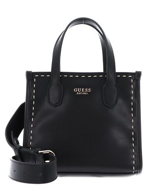 GUESS Silvana 2 Compartment Mini Tote XS Handtasche Tasche Black schwarz beige