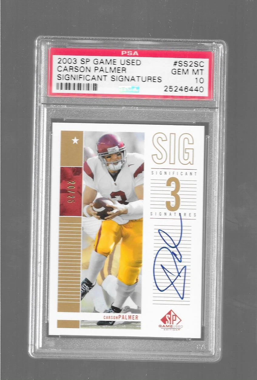 Carson Palmer SP Game Used Significant Signatures #SS2SC Significant Signatures