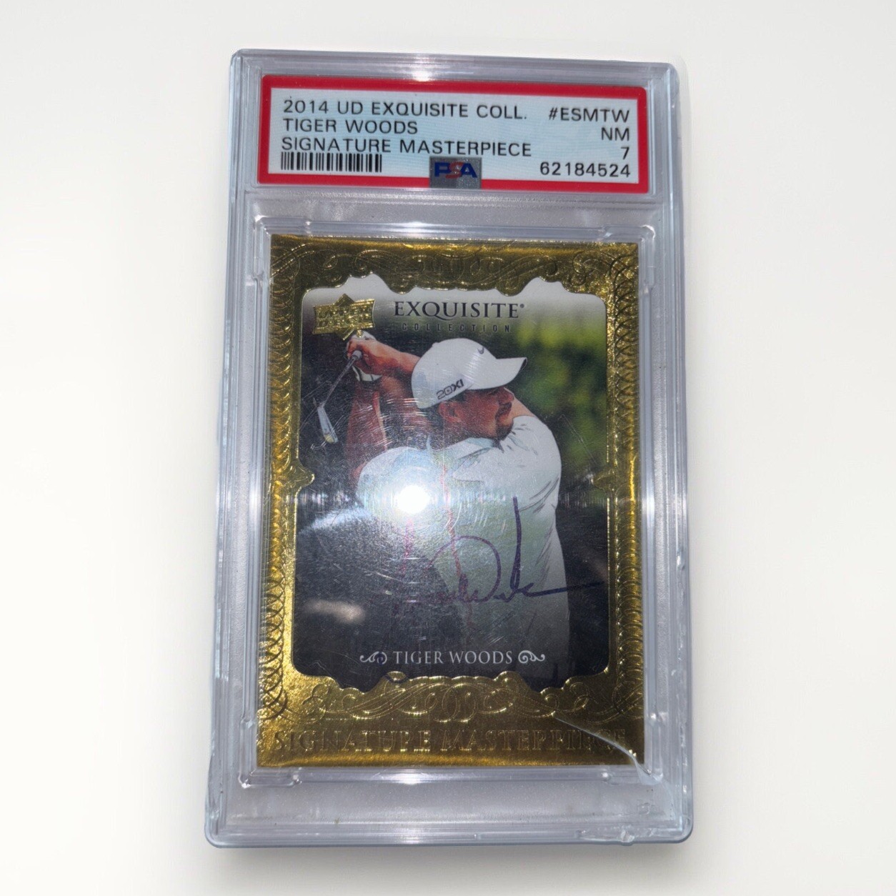 Tiger Woods Autographed Signed 2014 Exquisite PSA 7 Auto Masterpieces 